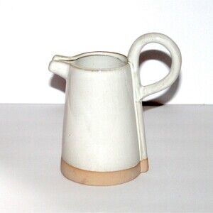 Creative Co-Op Pitcher stoneware 7” white modern scandi decor farmhouse